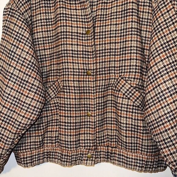 Old Navy Women’s Houndstooth Bomber Jacket Brown Tan Size XL NWOT - Picture 2 of 11